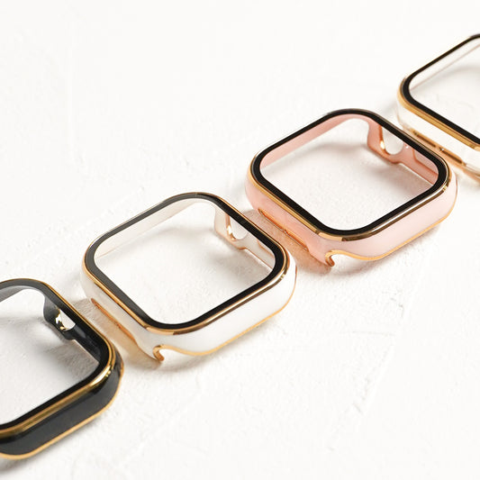 【NEW】ゴールドライン 全面 保護カバー ガラス付き ハードタイプ アップルウォッチ ケース Apple Watch