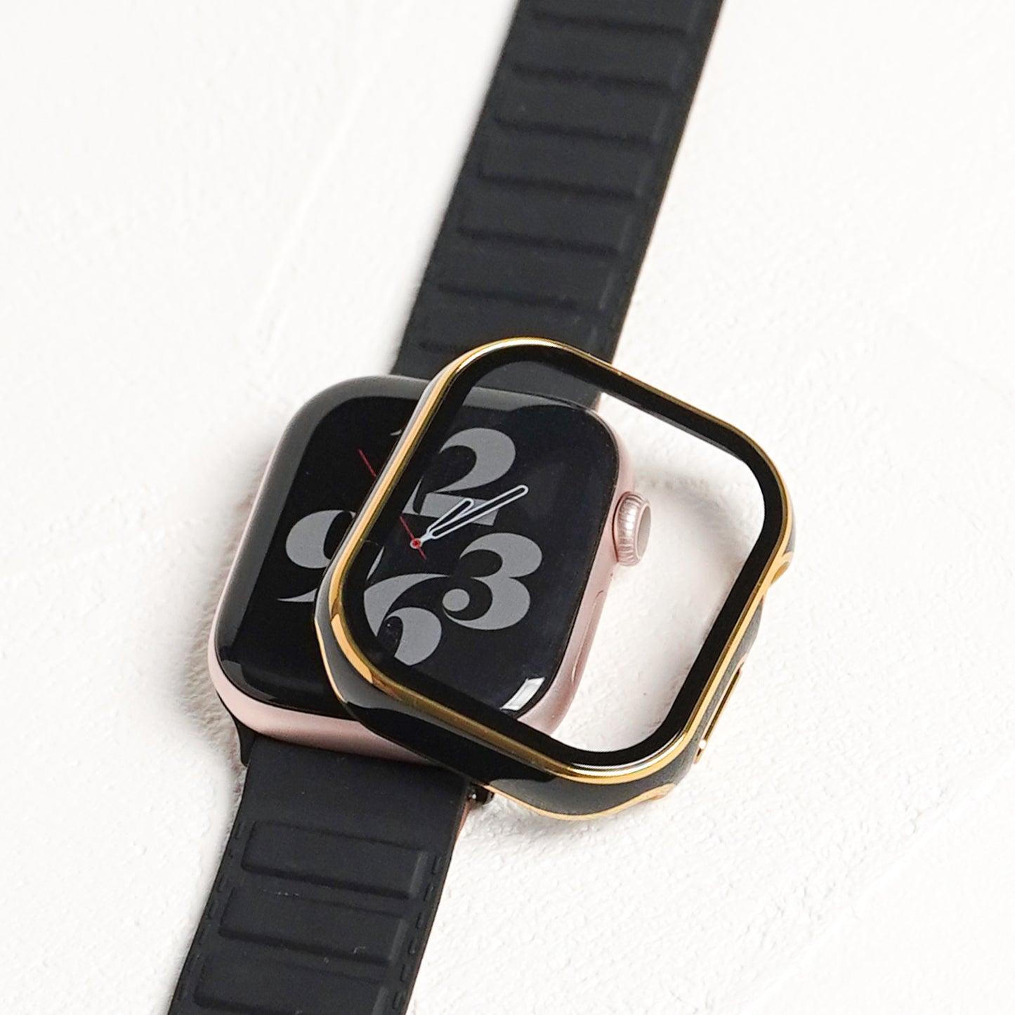 【NEW】ゴールドライン 全面 保護カバー ガラス付き ハードタイプ アップルウォッチ ケース Apple Watch