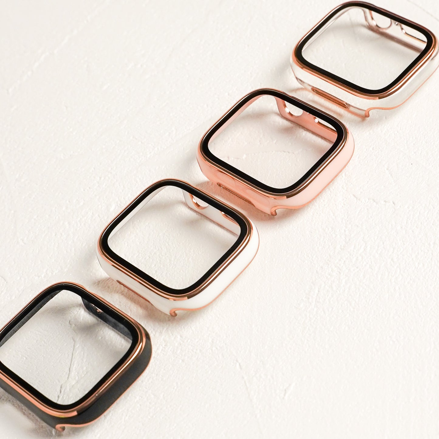 ローズゴールドライン 全面 保護カバー ハードタイプ アップルウォッチ ケース Apple Watch