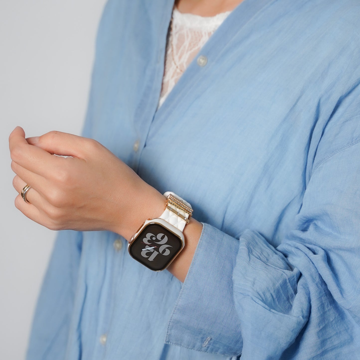 【NEW】ゴールドライン 全面 保護カバー ガラス付き ハードタイプ アップルウォッチ ケース Apple Watch