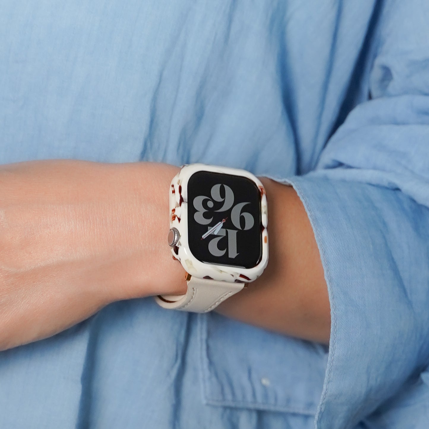 【NEW】樹脂 マーブル 保護フレーム ガラスなし ハードタイプ アップルウォッチ ケース Apple watch