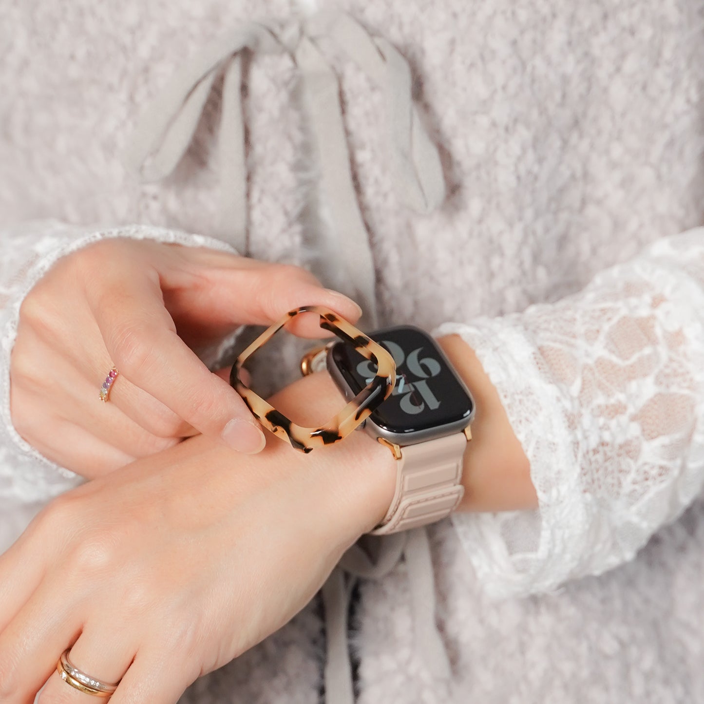 【NEW】樹脂 マーブル 保護フレーム ガラスなし ハードタイプ アップルウォッチ ケース Apple watch