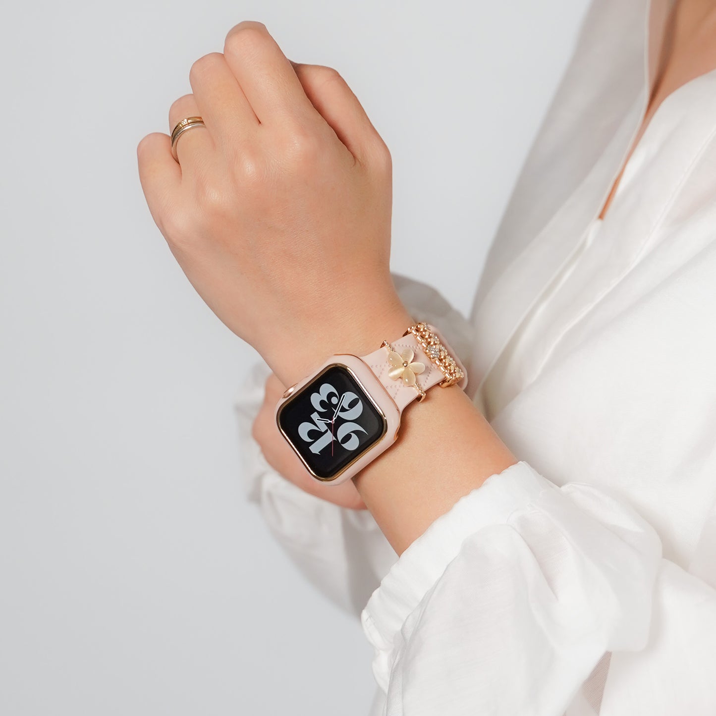 【NEW】ゴールドライン 全面 保護カバー ガラス付き ハードタイプ アップルウォッチ ケース Apple Watch
