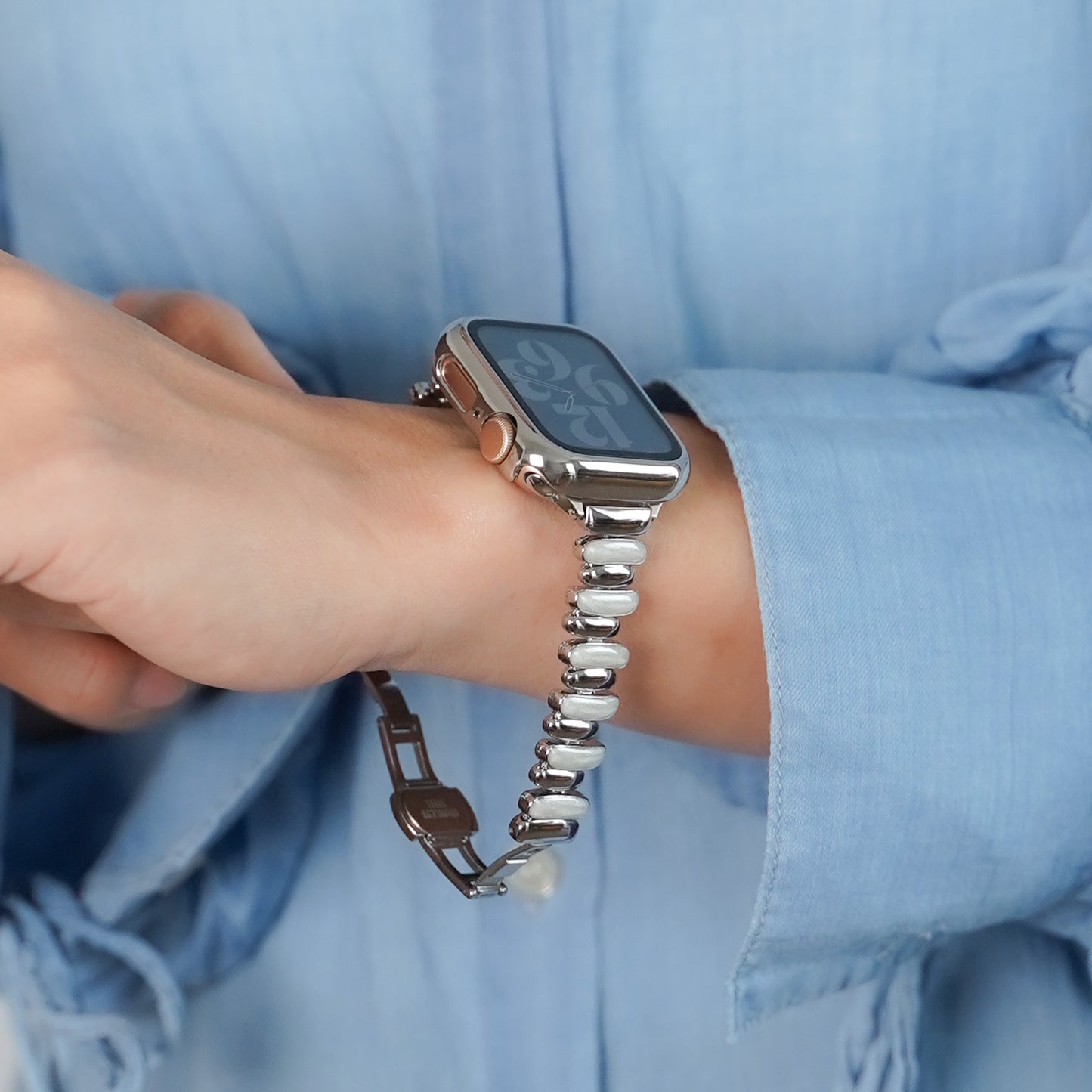 【NEW】メタルビーン バイカラー アップルウォッチバンド Apple Watch ベルト