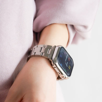 ステンレス 工具不要 三連 アップルウォッチバンド Apple Watch ベルト