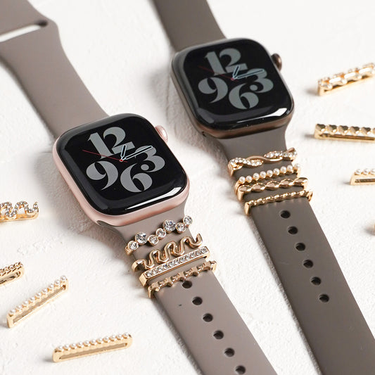 【NEW】デザインチャーム パール ビジュー アクセサリー アップルウォッチ Apple Watch