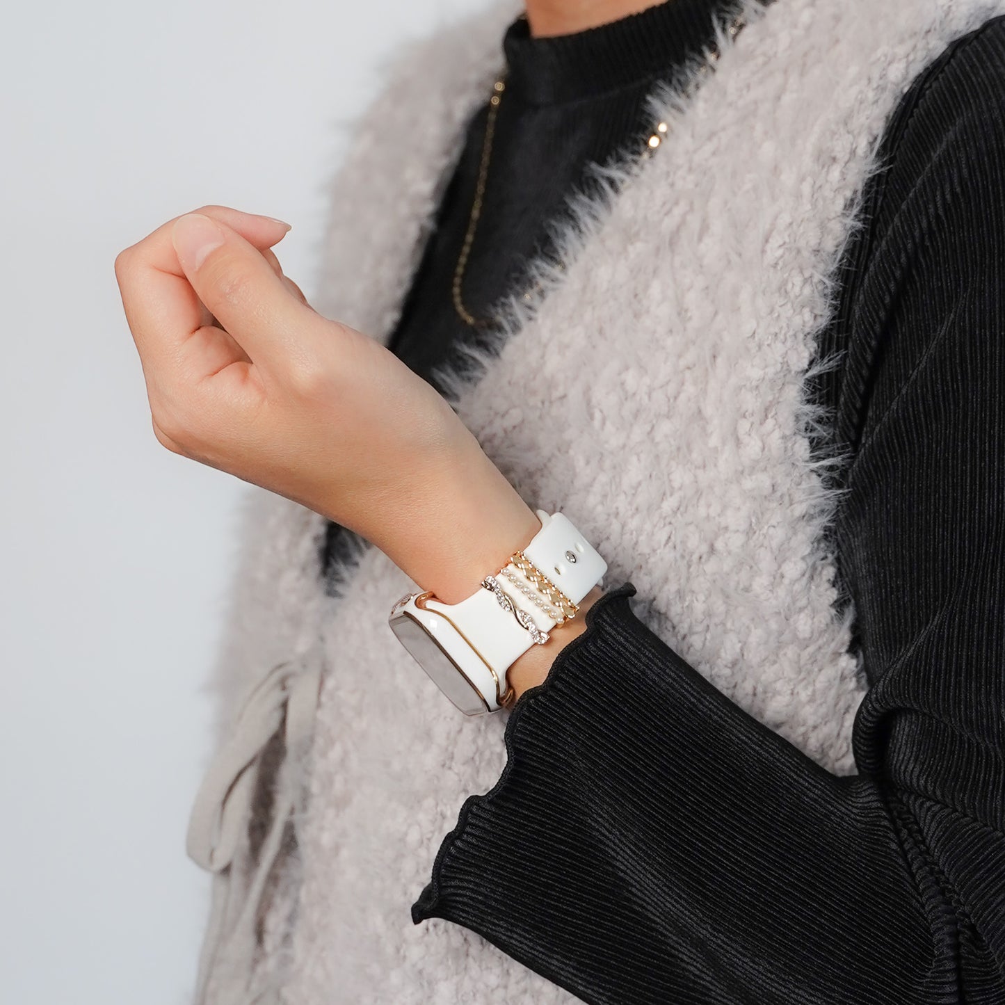 【NEW】デザインチャーム パール ビジュー アクセサリー アップルウォッチ Apple Watch