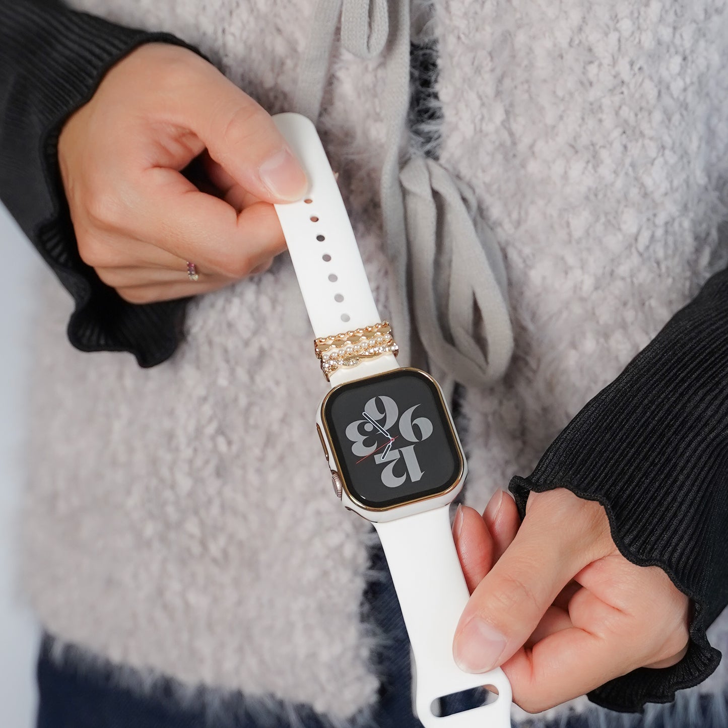 【NEW】デザインチャーム パール ビジュー アクセサリー アップルウォッチ Apple Watch