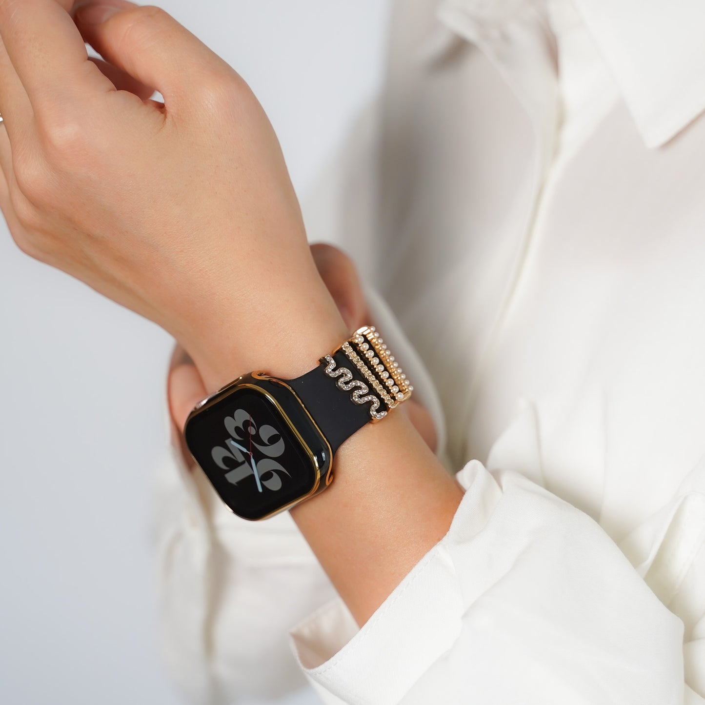 【NEW】デザインチャーム パール ビジュー アクセサリー アップルウォッチ Apple Watch
