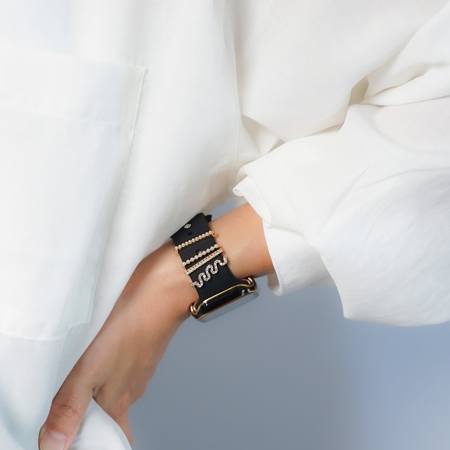 【NEW】デザインチャーム パール ビジュー アクセサリー アップルウォッチ Apple Watch