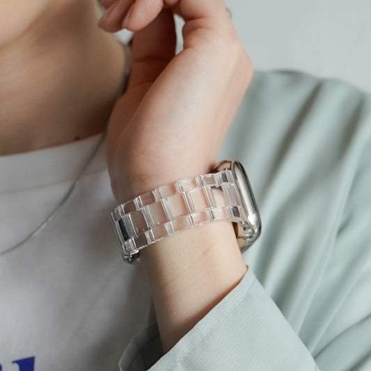 Clear 3-row Resin Apple Watch Band Transparent Apple Watch