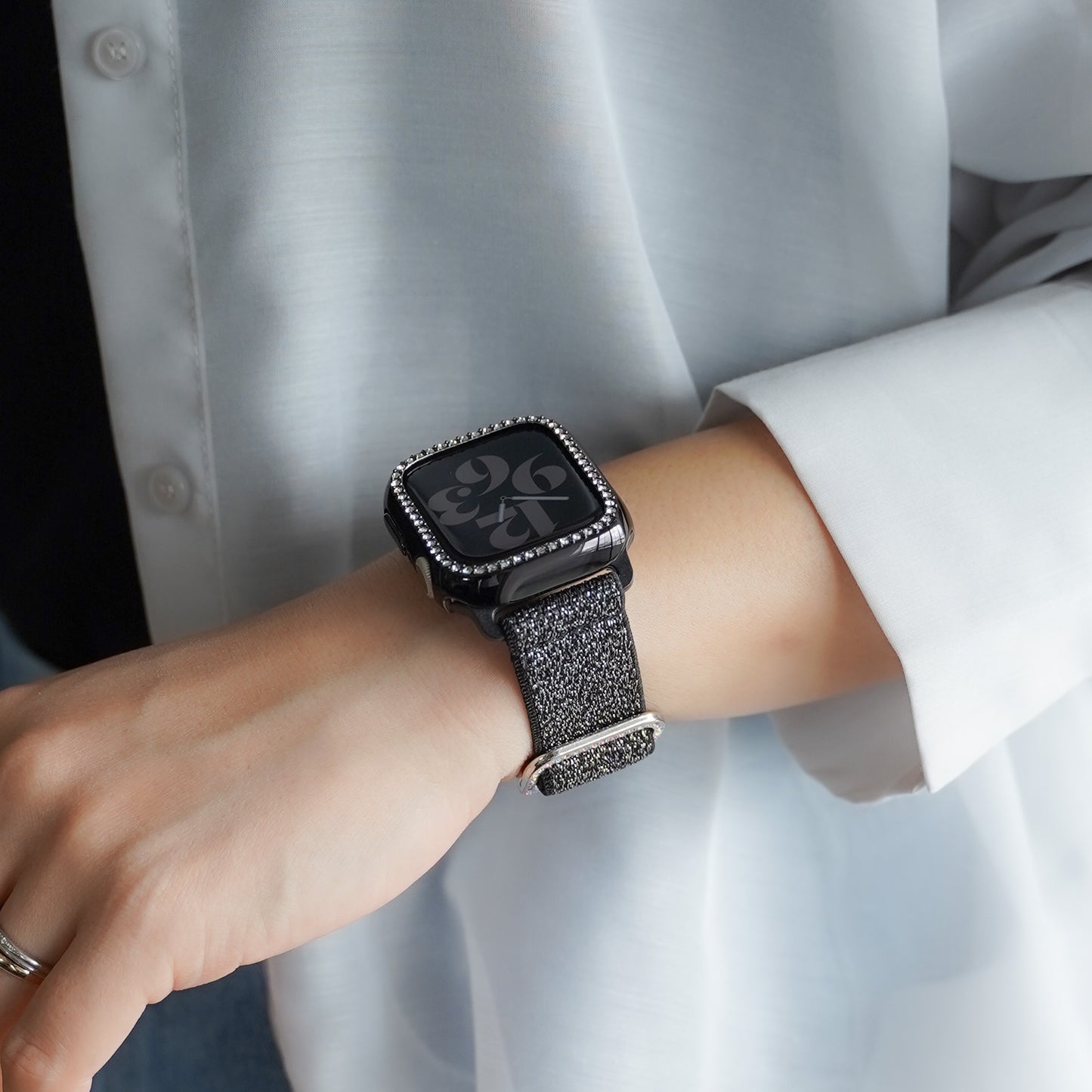 ナイロン グリッター ストーン アップルウォッチバンド キラキラ Apple watch ベルト