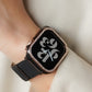 ローズゴールドライン×キラキラ ストーン 保護フレーム ガラスなし ハードタイプ アップルウォッチ ケース Apple Watch