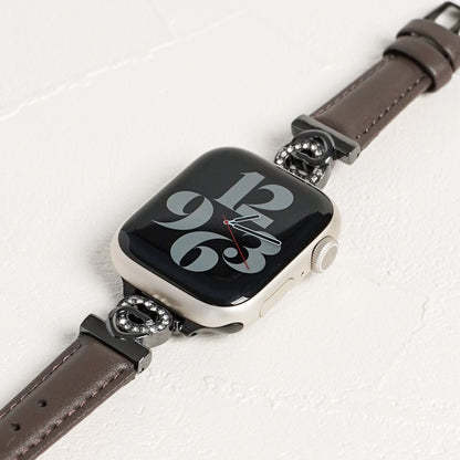 ハート×ストーン スリムレザー キラキラ アップルウォッチバンド Apple Watch ベルト