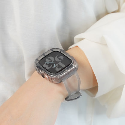 クリア 一体型 ウェーブ アップルウォッチバンド ケース 透明 Apple Watch ベルト