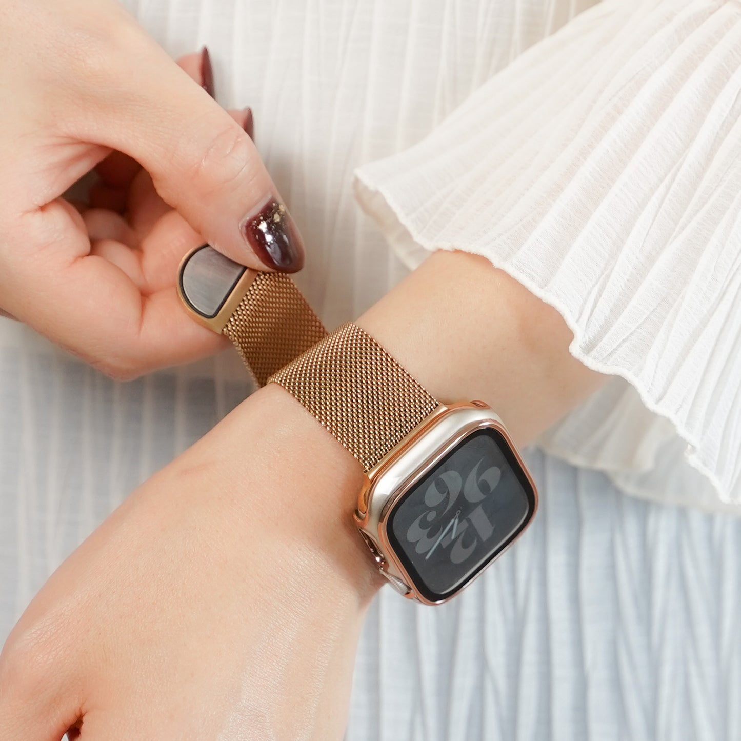 ミラネーゼ マグネット ステンレス メッシュ アップルウォッチバンド Apple Watch ベルト