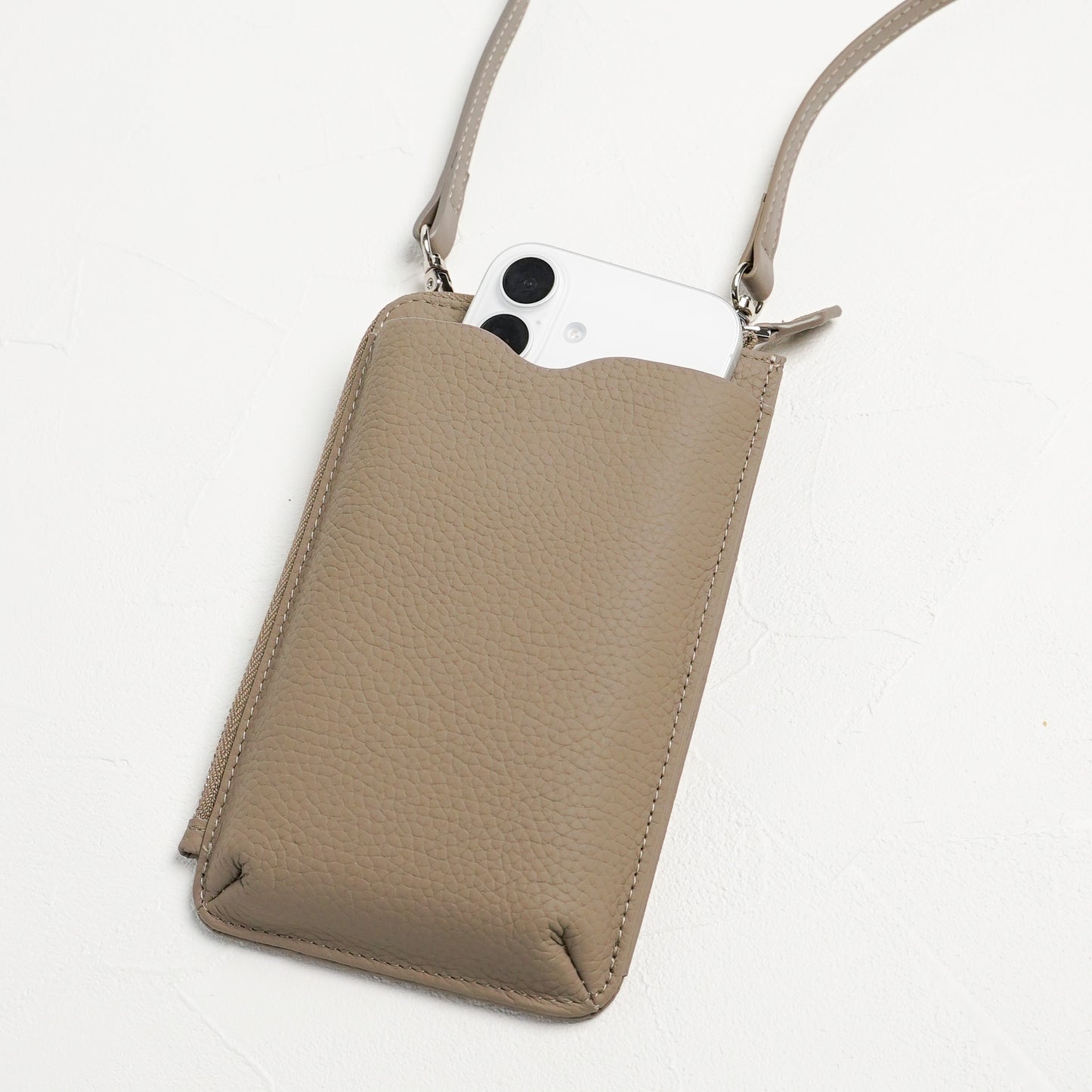 【NEW】スマホショルダー L字ファスナー レザー 本革 スマホポーチ 財布