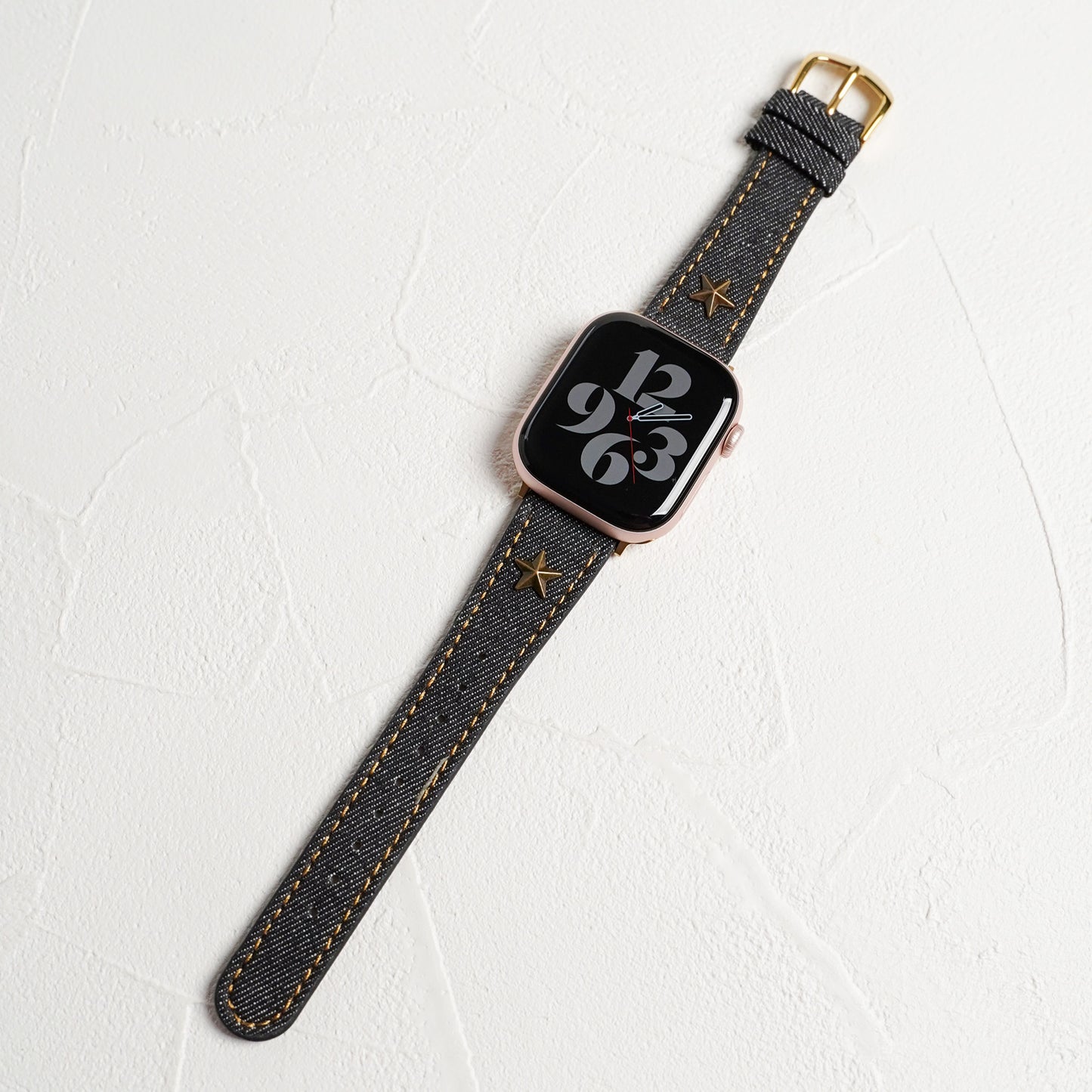 【NEW】デニムレザー×スタッズ アップルウォッチバンド Apple Watch ベルト