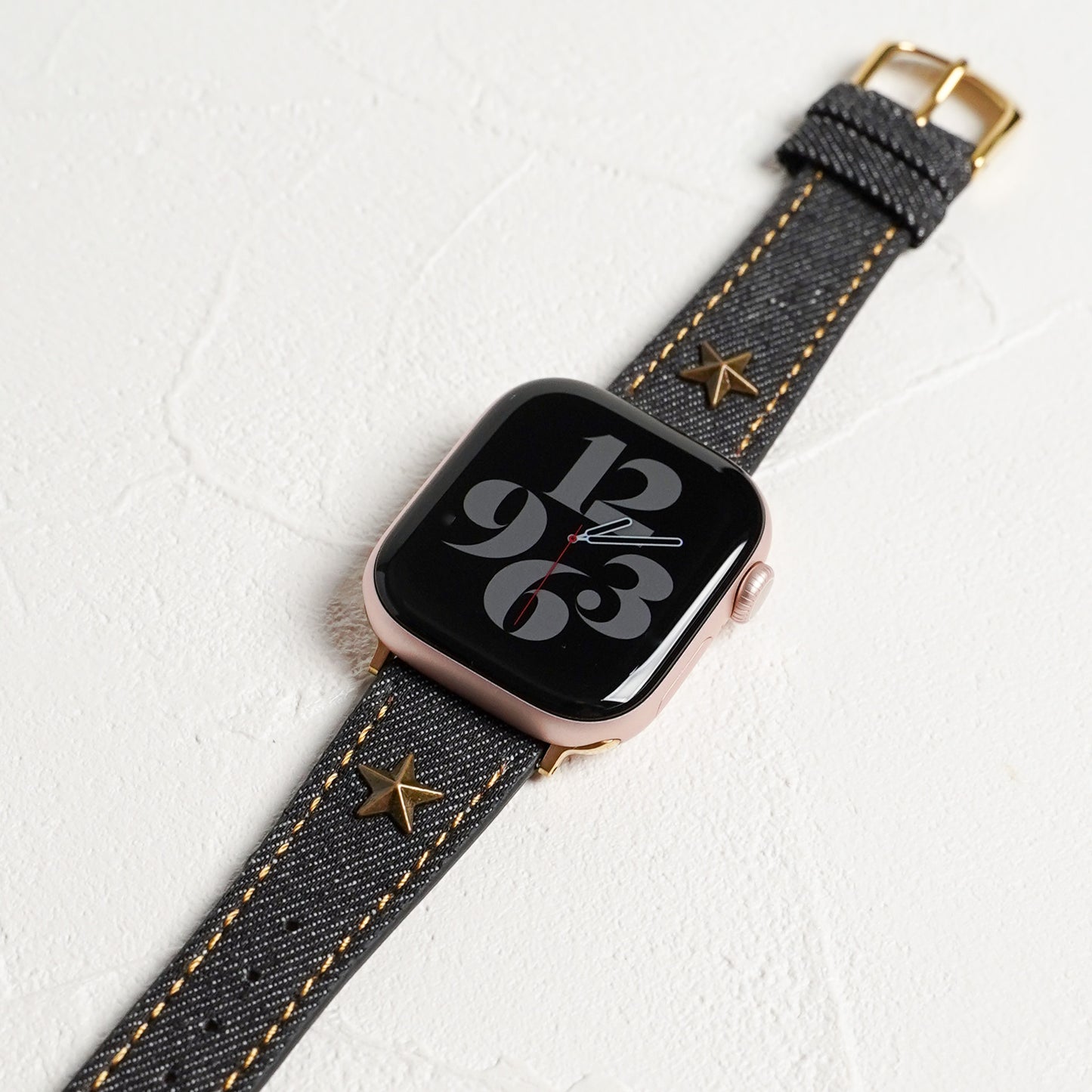 【NEW】デニムレザー×スタッズ アップルウォッチバンド Apple Watch ベルト