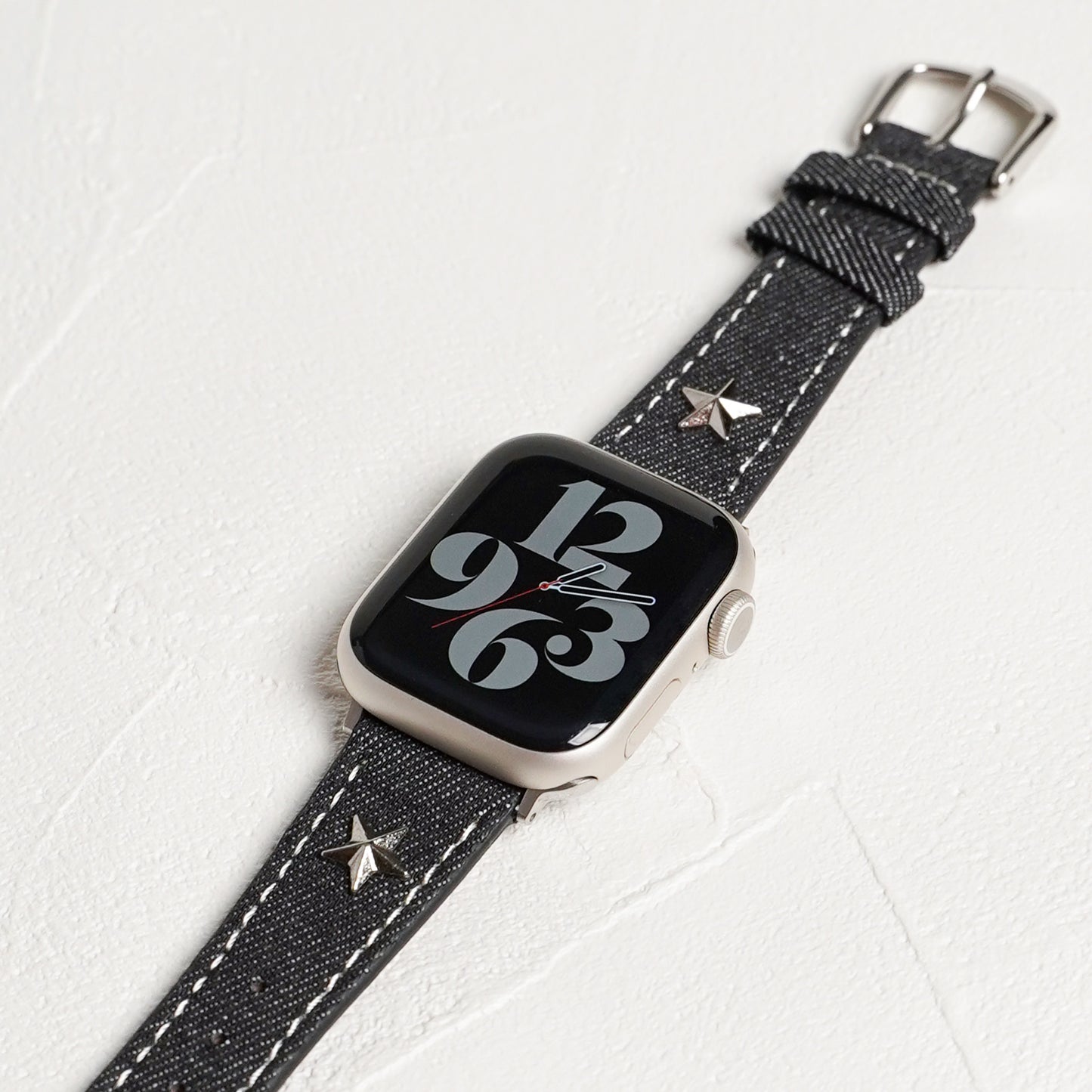 【NEW】デニムレザー×スタッズ アップルウォッチバンド Apple Watch ベルト