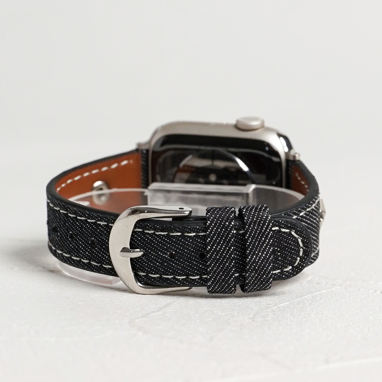 【NEW】デニムレザー×スタッズ アップルウォッチバンド Apple Watch ベルト