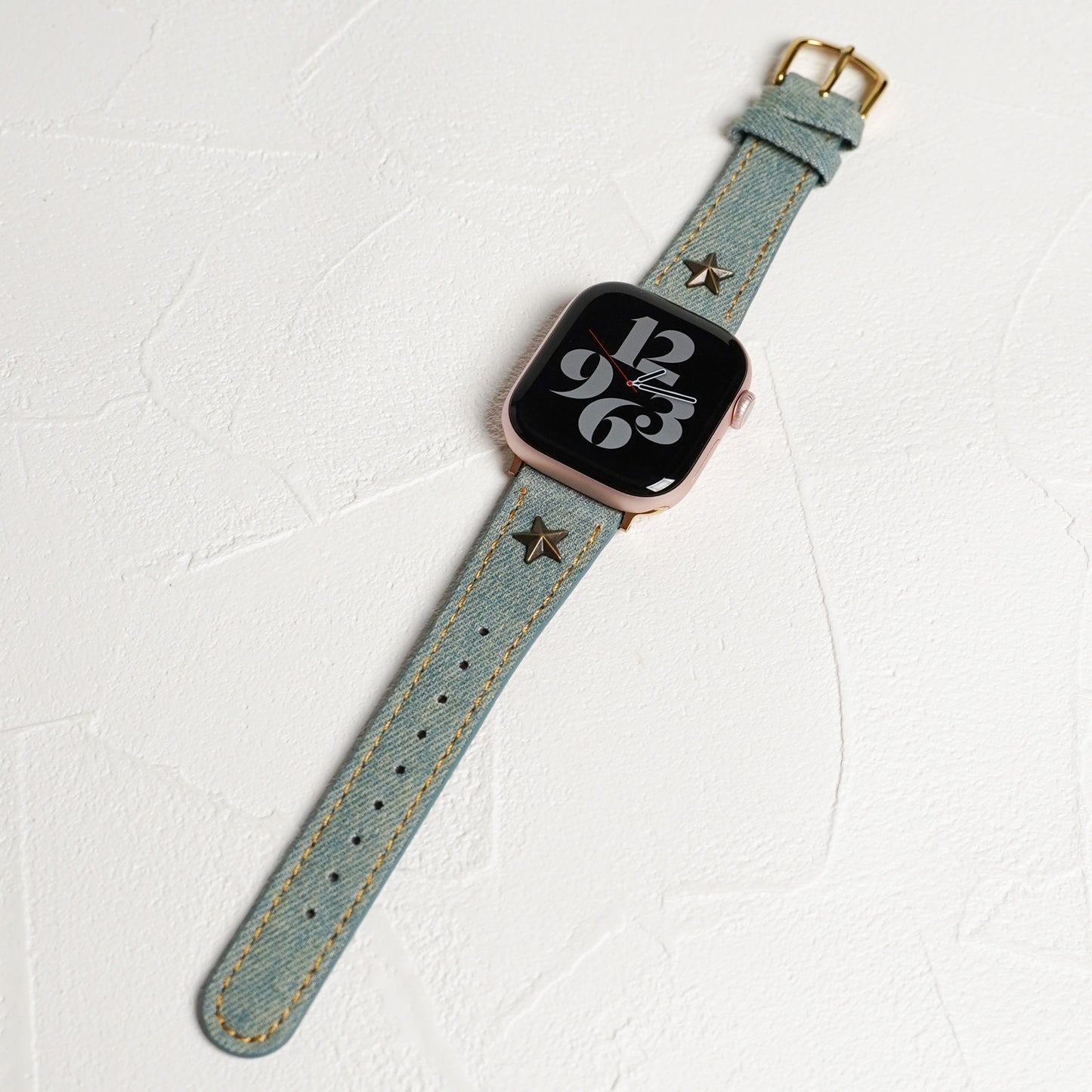 【NEW】デニムレザー×スタッズ アップルウォッチバンド Apple Watch ベルト