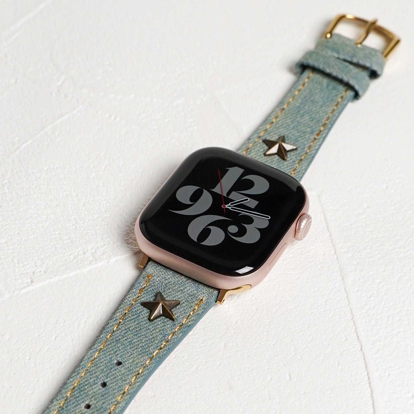【NEW】デニムレザー×スタッズ アップルウォッチバンド Apple Watch ベルト
