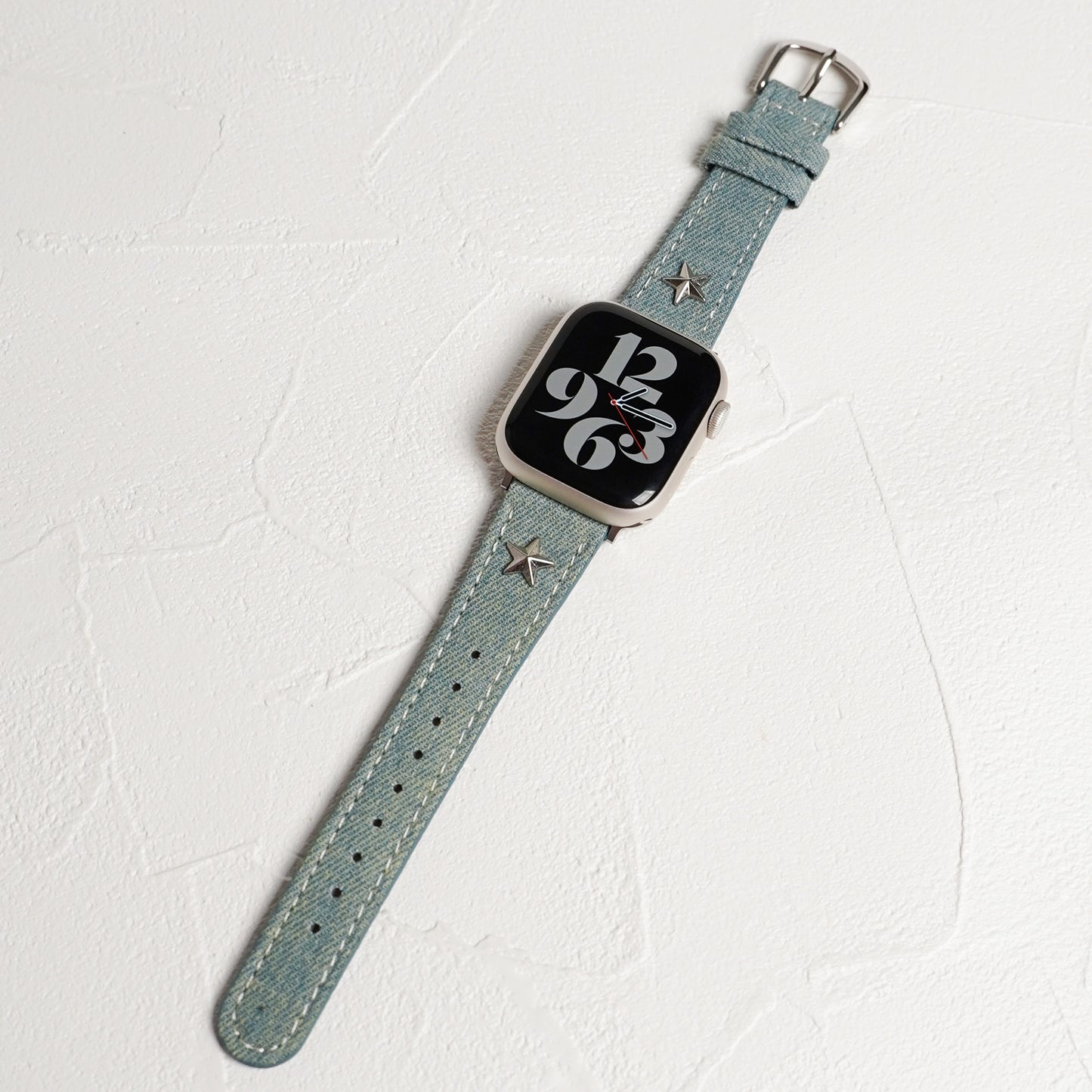 【NEW】デニムレザー×スタッズ アップルウォッチバンド Apple Watch ベルト