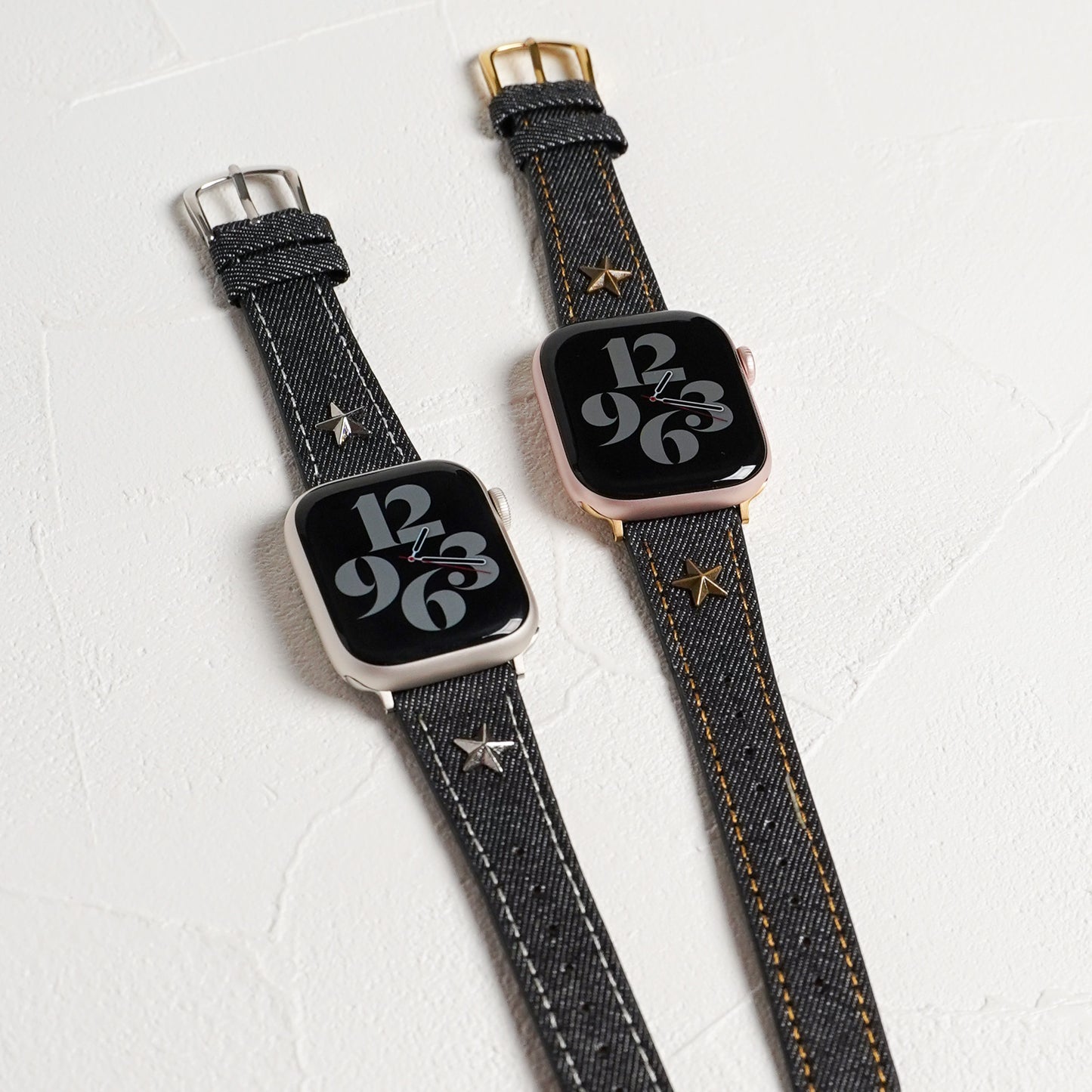 【NEW】デニムレザー×スタッズ アップルウォッチバンド Apple Watch ベルト