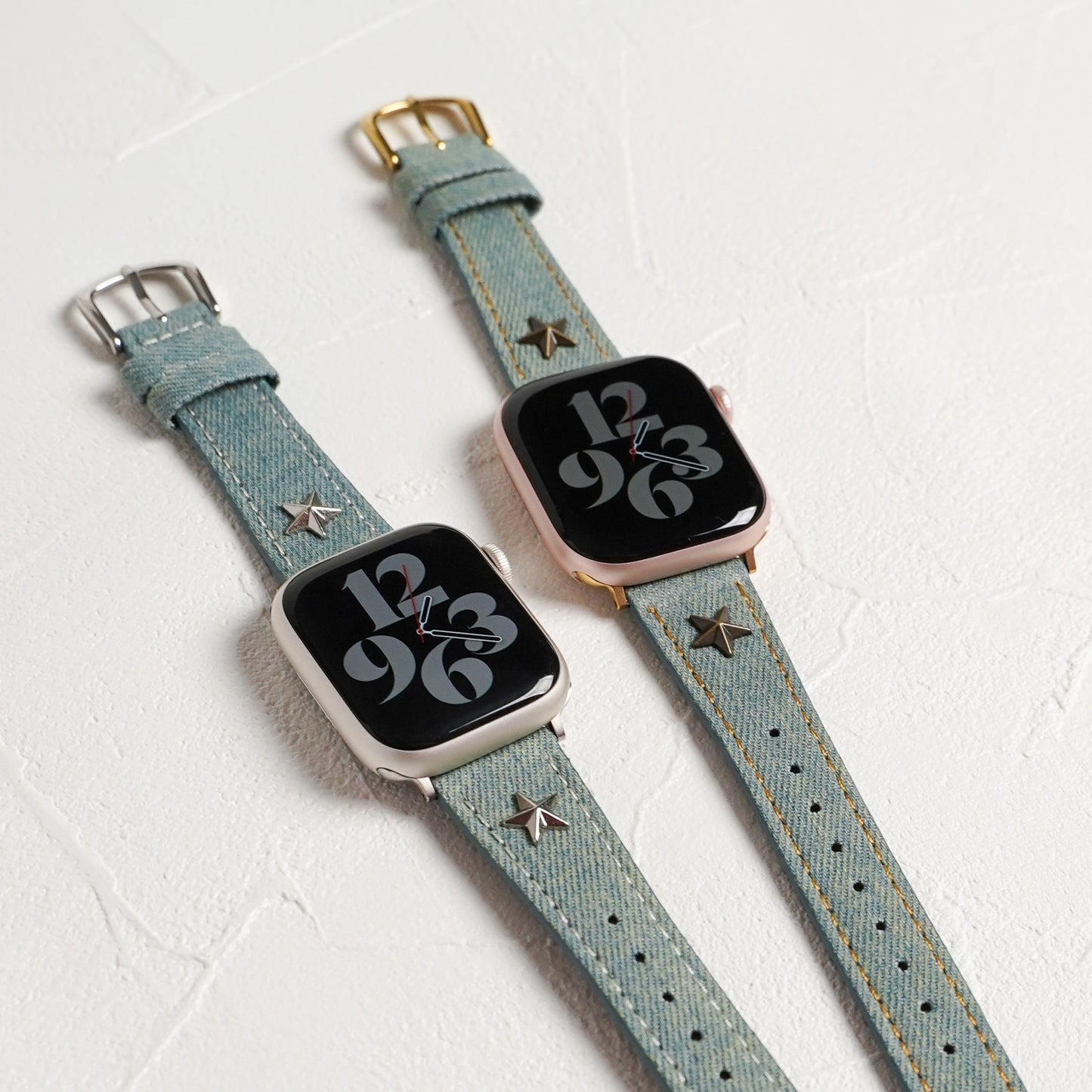 【NEW】デニムレザー×スタッズ アップルウォッチバンド Apple Watch ベルト