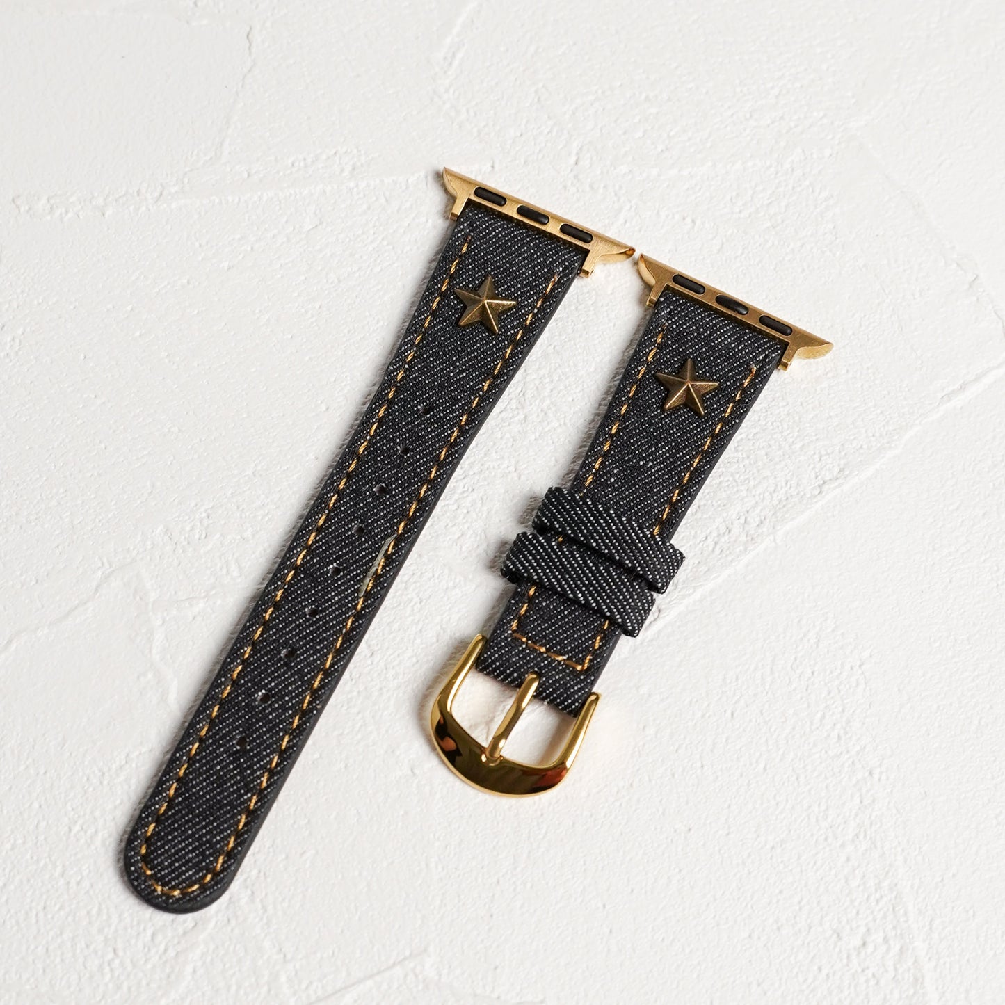 【NEW】デニムレザー×スタッズ アップルウォッチバンド Apple Watch ベルト