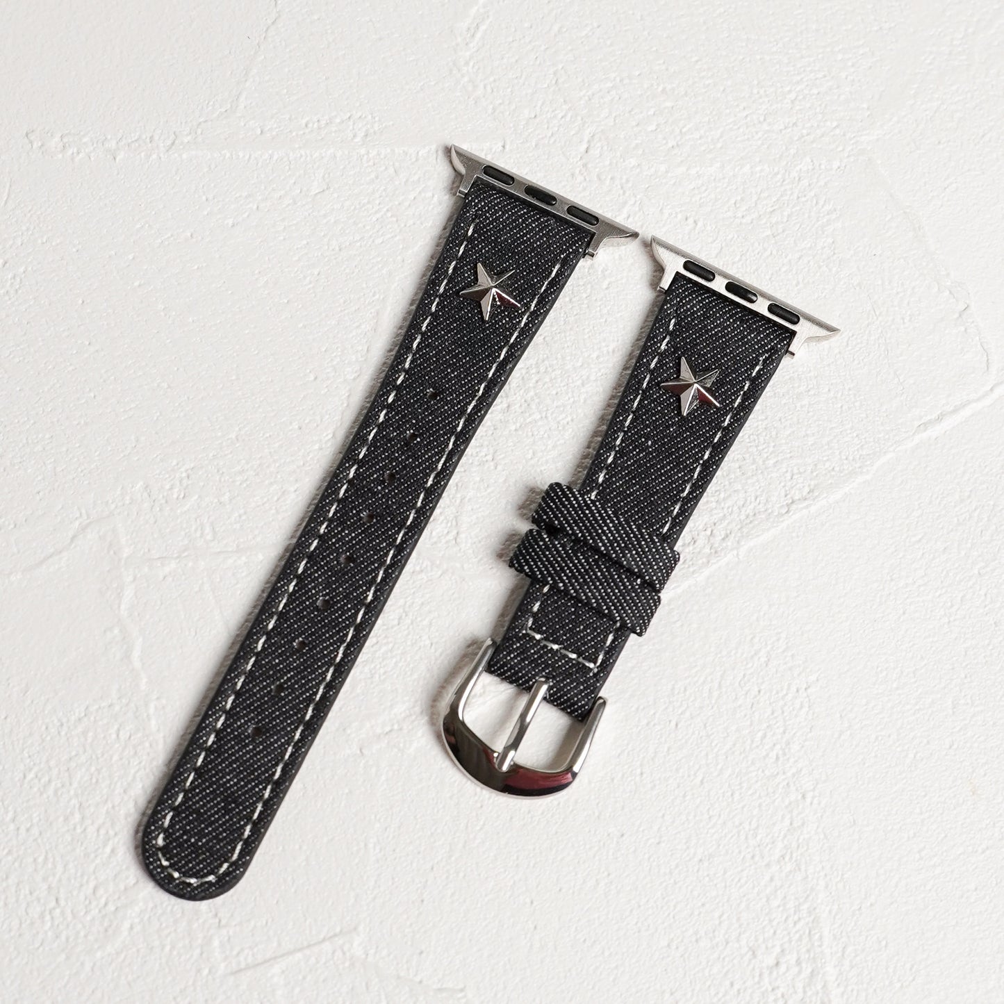 【NEW】デニムレザー×スタッズ アップルウォッチバンド Apple Watch ベルト