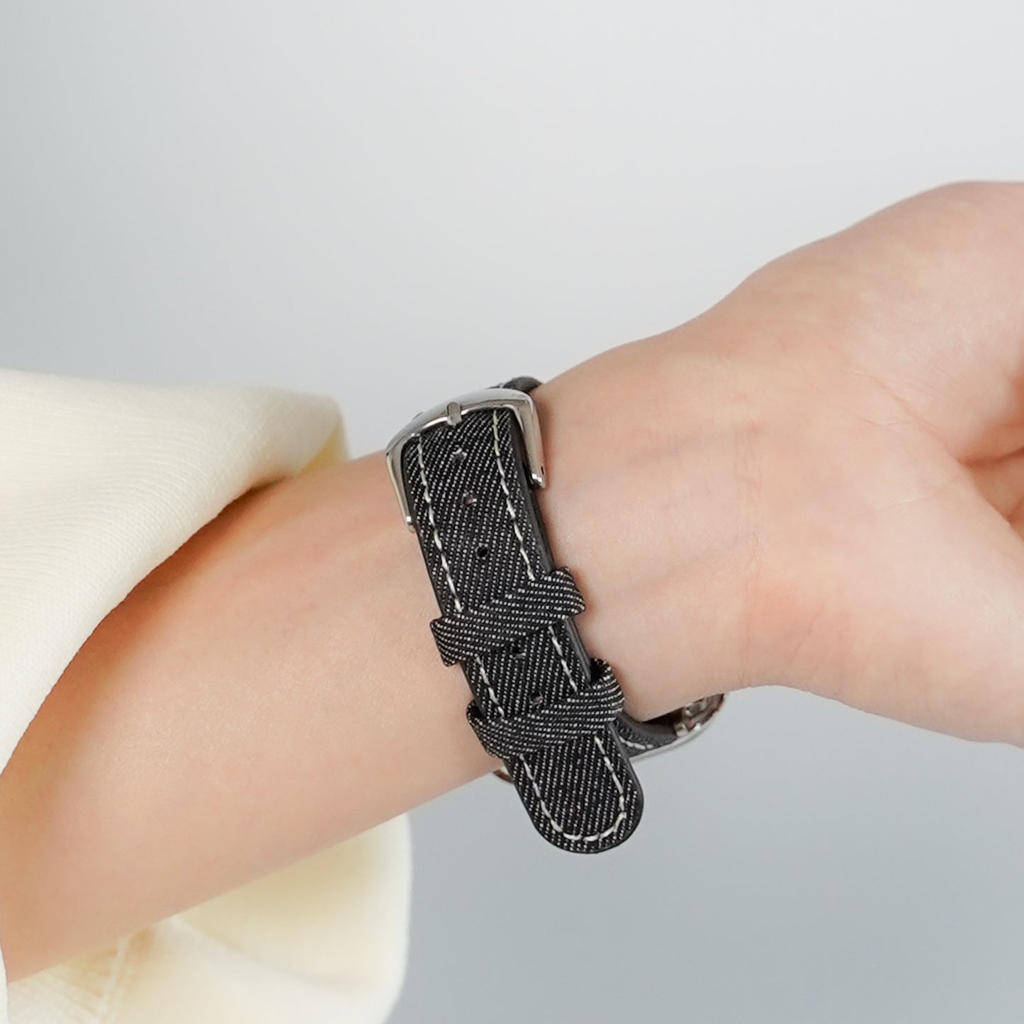【NEW】デニムレザー×スタッズ アップルウォッチバンド Apple Watch ベルト