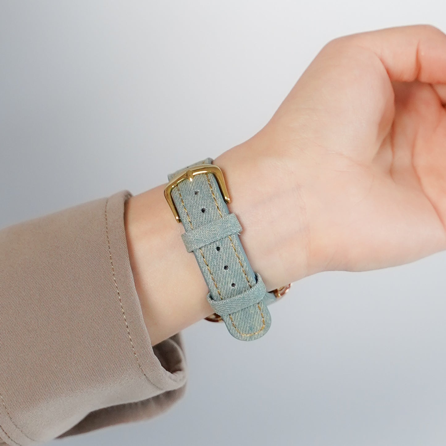 【NEW】デニムレザー×スタッズ アップルウォッチバンド Apple Watch ベルト