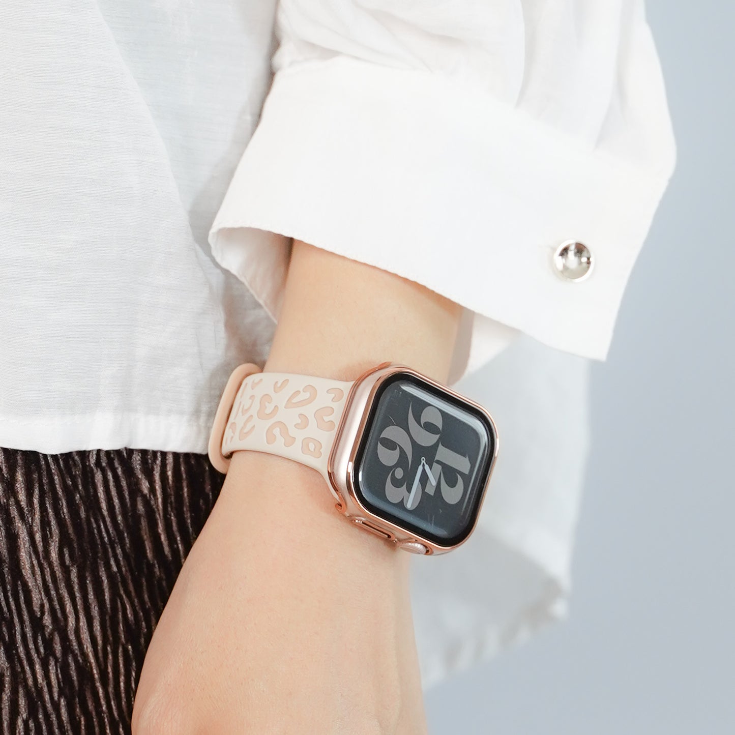レオパード シリコン ツートンカラー アップルウォッチバンド Apple Watch ヒョウ柄 ベルト