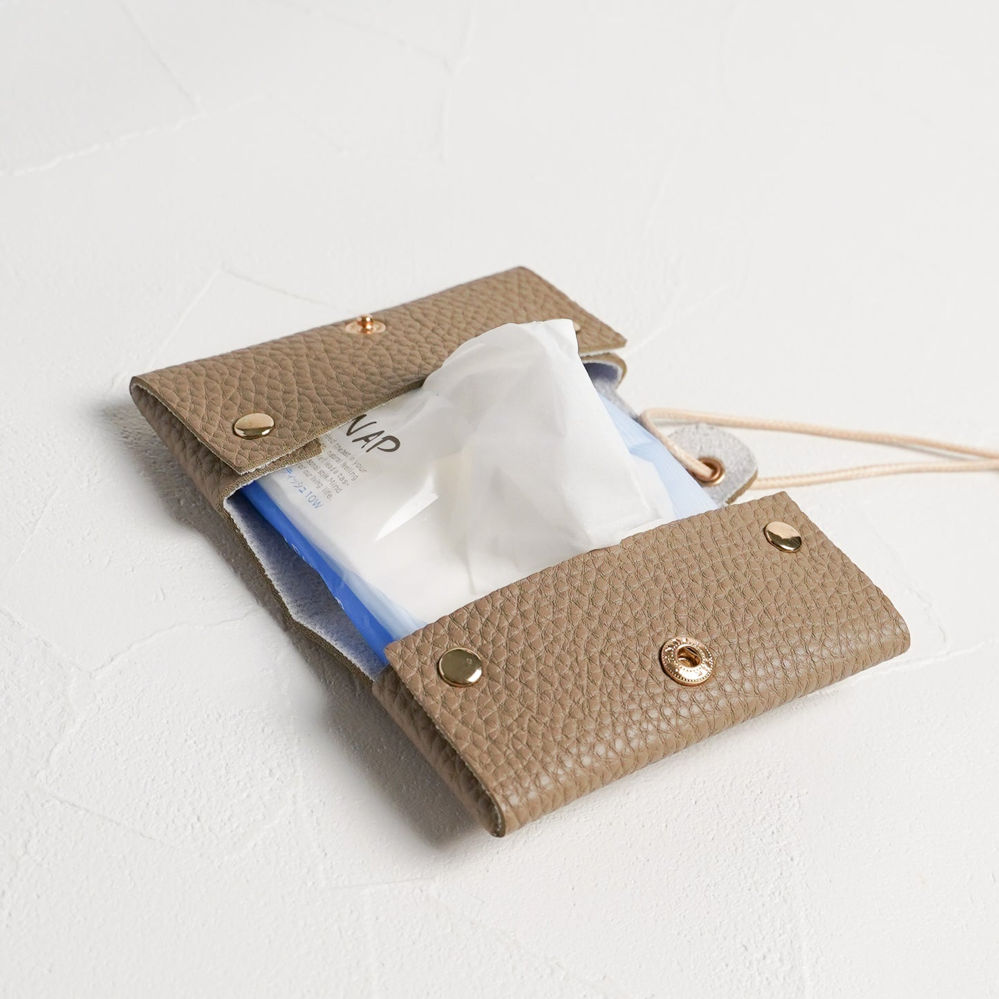 【NEW】ポケットティッシュケース 二つ折り レザー