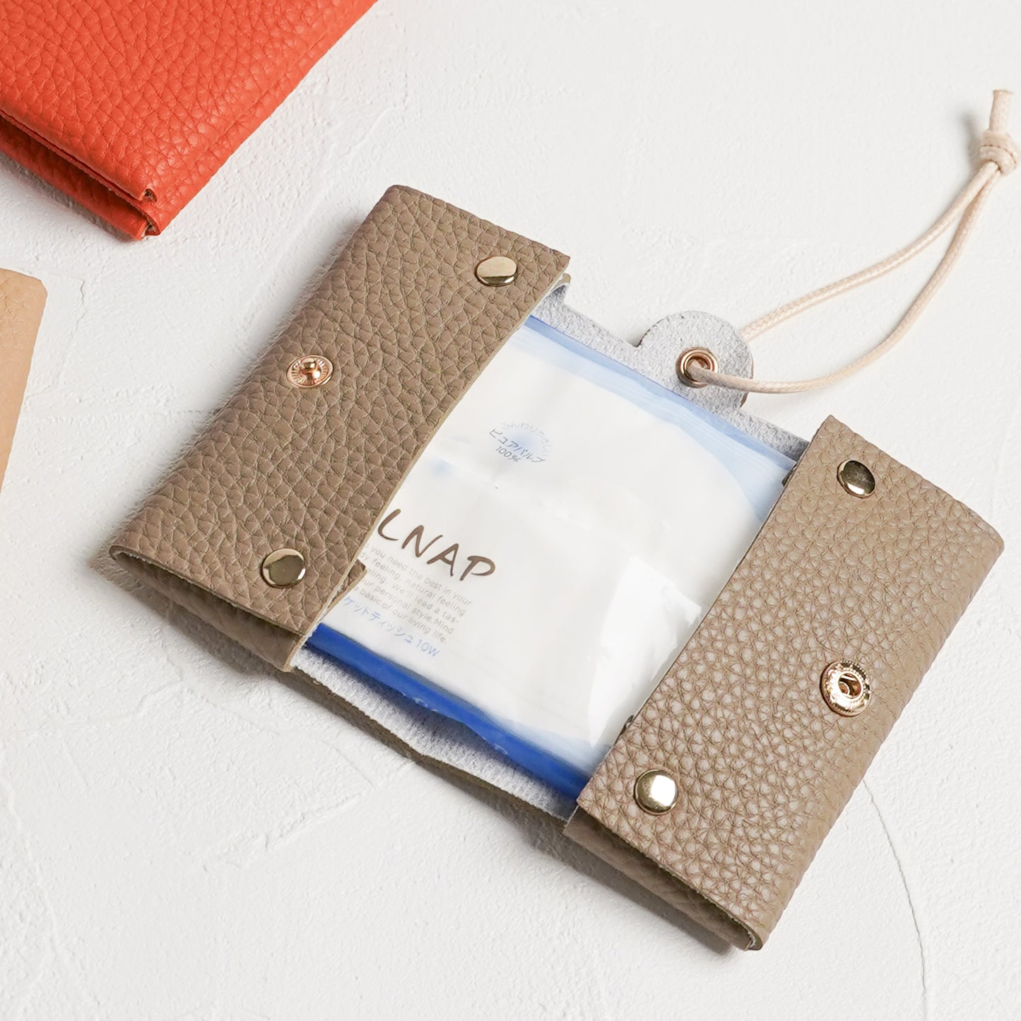 【NEW】ポケットティッシュケース 二つ折り レザー