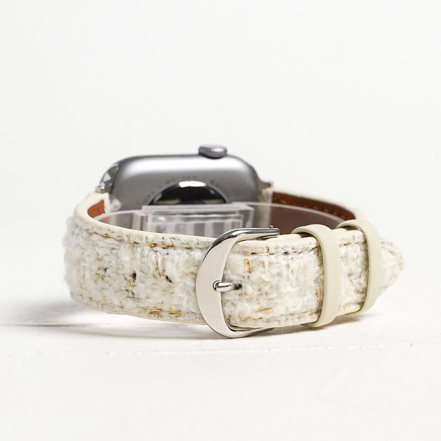 【NEW】ホワイトツイード レザー アップルウォッチバンド Apple Watch ベルト