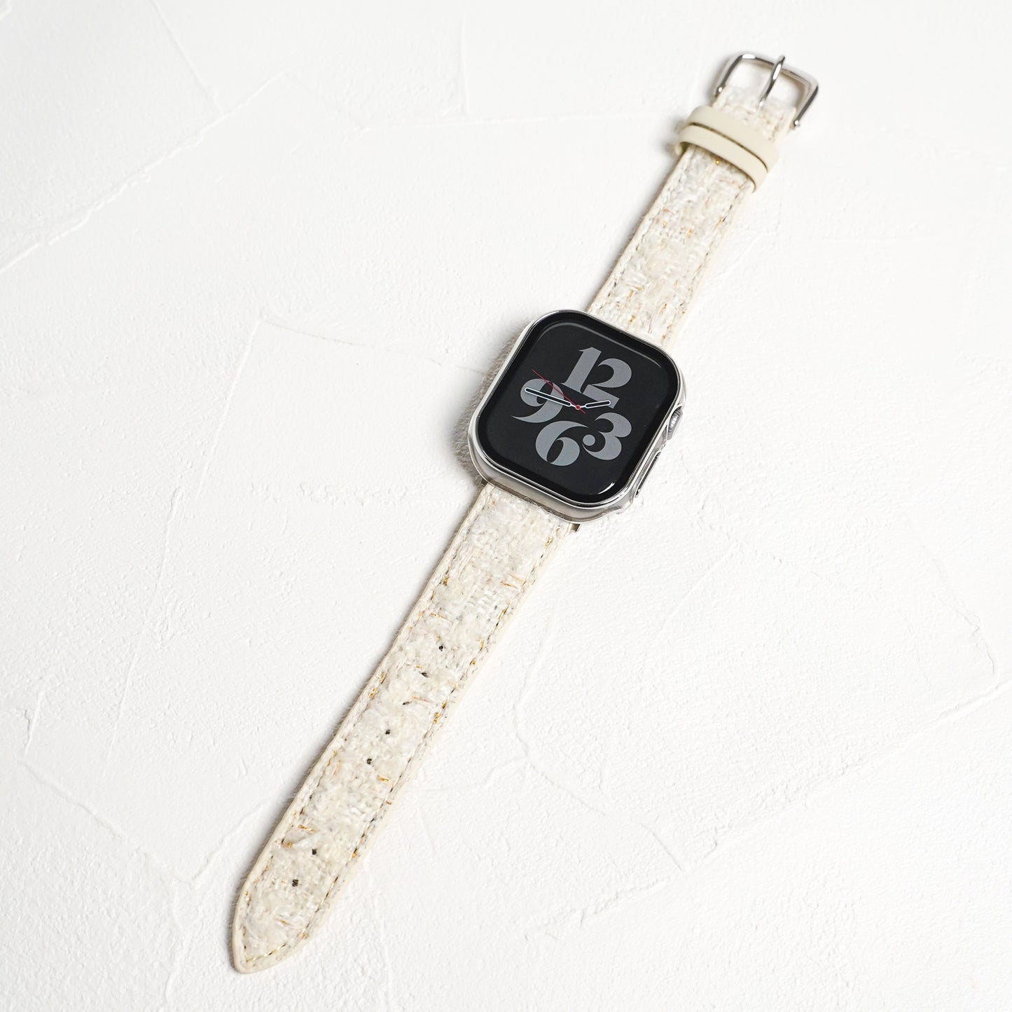 【NEW】ホワイトツイード レザー アップルウォッチバンド Apple Watch ベルト