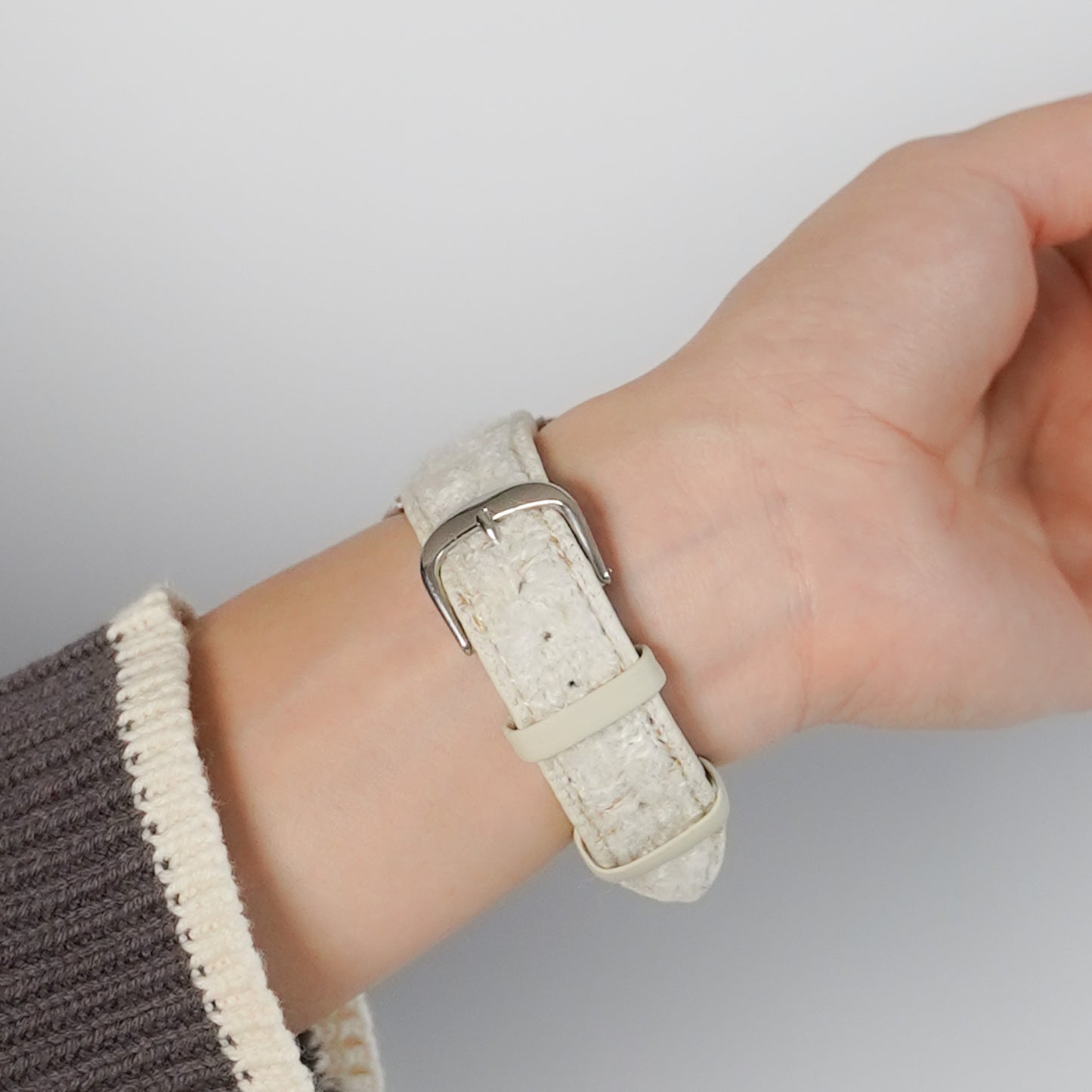 【NEW】ホワイトツイード レザー アップルウォッチバンド Apple Watch ベルト