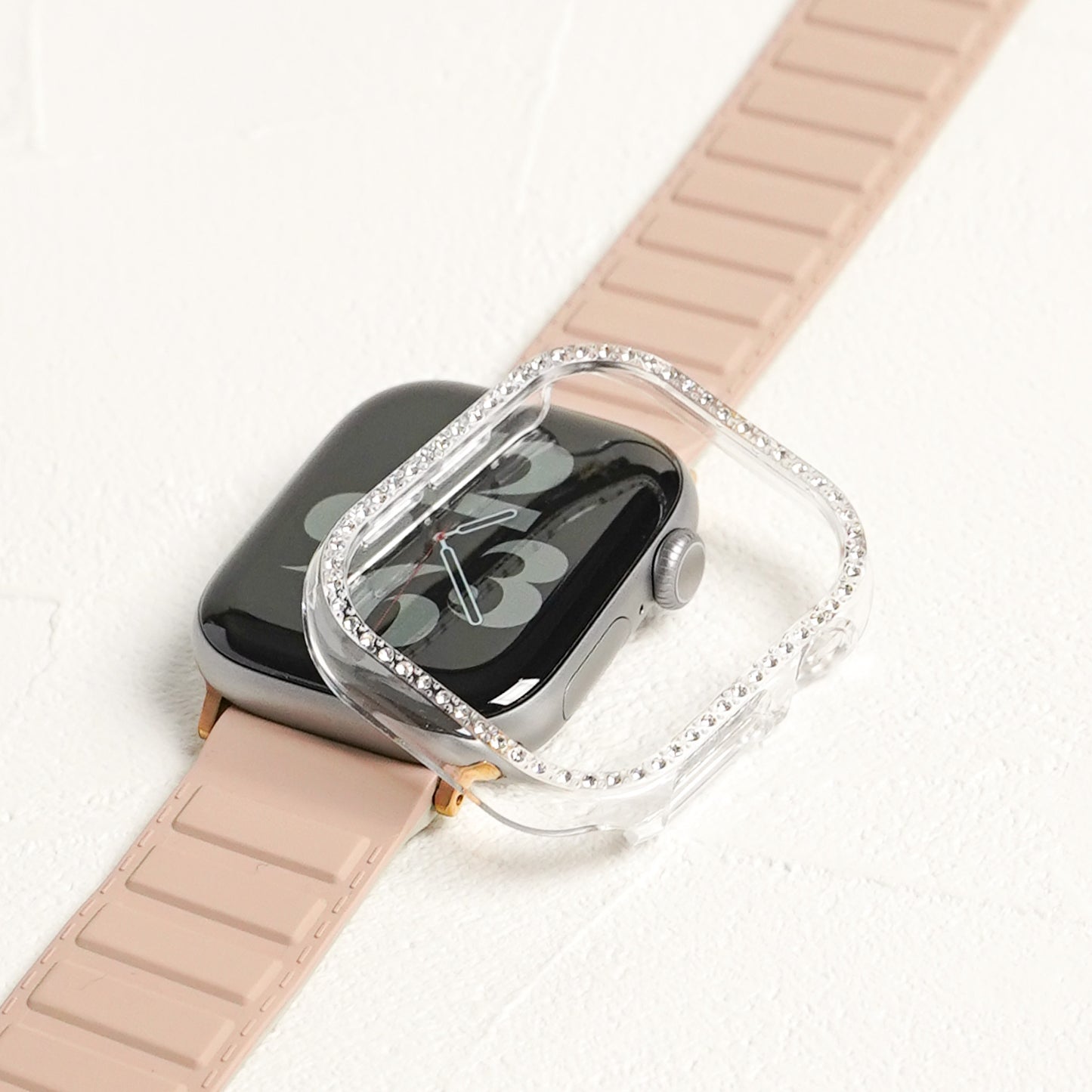 Glitter 1 Row of Stones Protective Frame Hard Type Apple Watch Cover Case Apple Watch