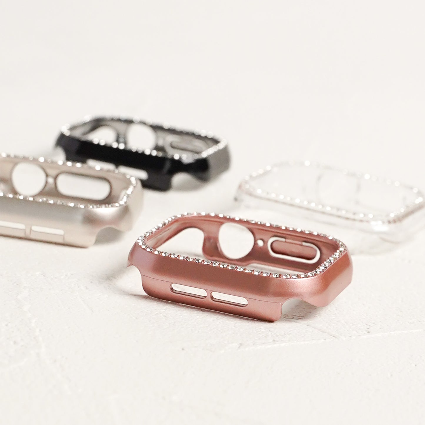 Glitter 1 Row of Stones Protective Frame Hard Type Apple Watch Cover Case Apple Watch