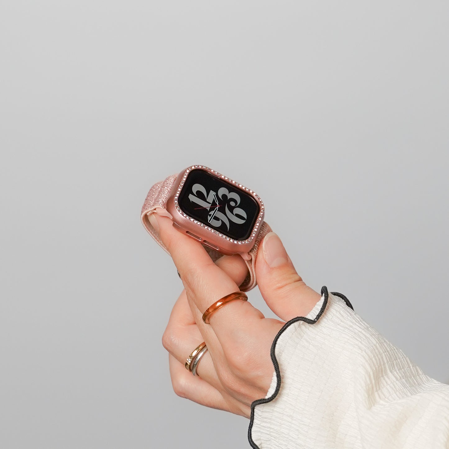 Glitter 1 Row of Stones Protective Frame Hard Type Apple Watch Cover Case Apple Watch