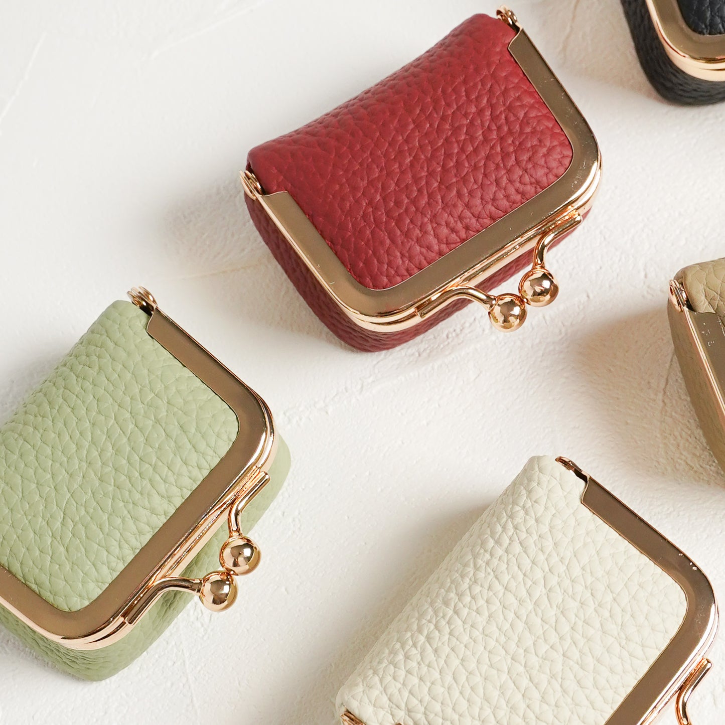 【NEW】がま口 レザー アクセサリーケース マルチポーチ