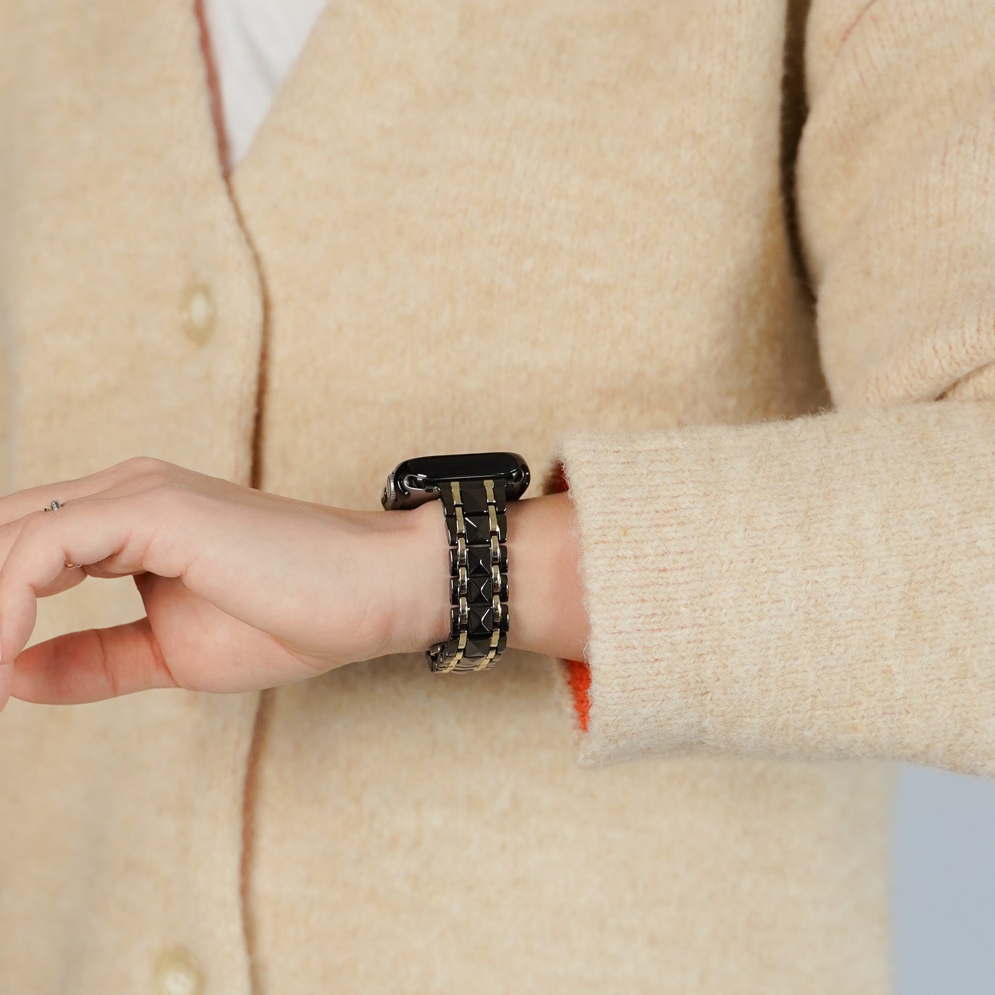 【NEW】ステンレス コンビカラー スタッズ アップルウォッチバンド Apple Watch ベルト