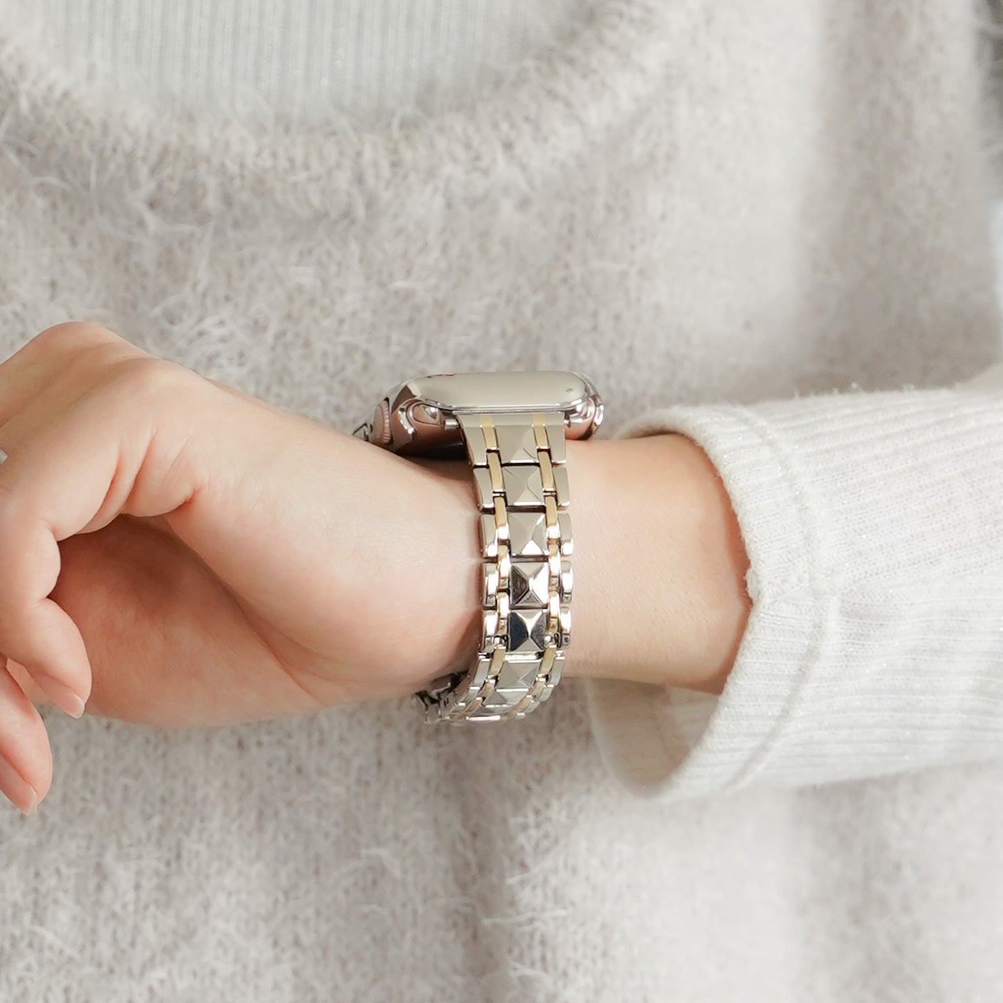 【NEW】ステンレス コンビカラー スタッズ アップルウォッチバンド Apple Watch ベルト