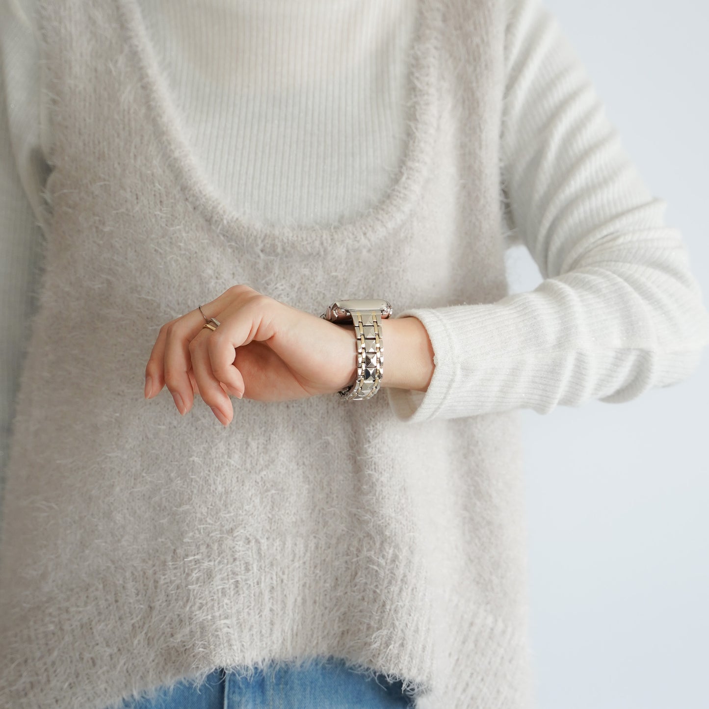 【NEW】ステンレス コンビカラー スタッズ アップルウォッチバンド Apple Watch ベルト