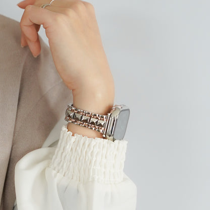 【NEW】ステンレス コンビカラー スタッズ アップルウォッチバンド Apple Watch ベルト