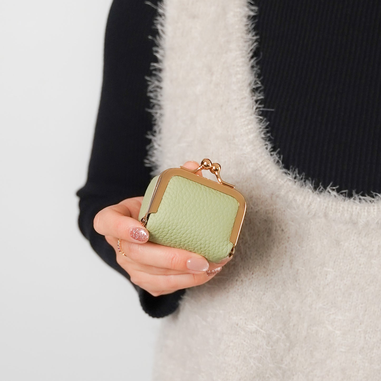 【NEW】がま口 レザー アクセサリーケース マルチポーチ