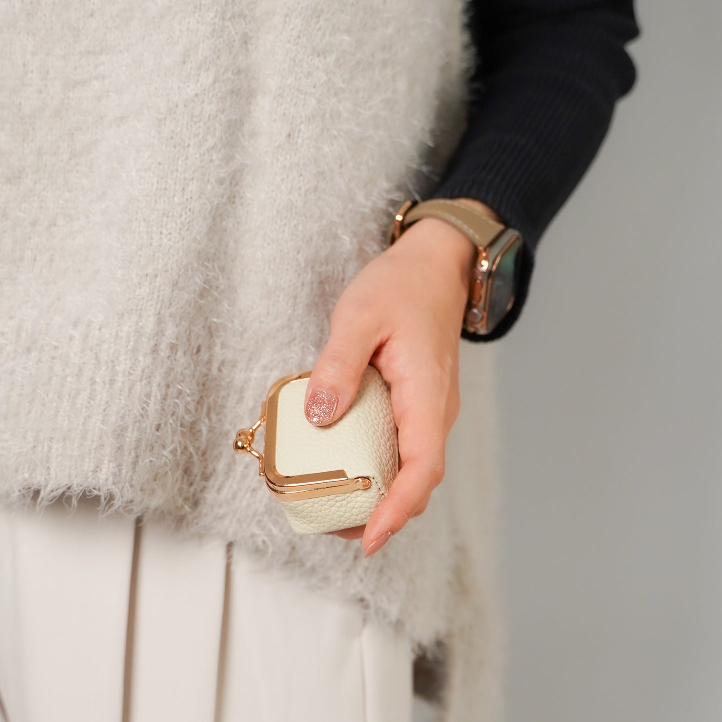 【NEW】がま口 レザー アクセサリーケース マルチポーチ